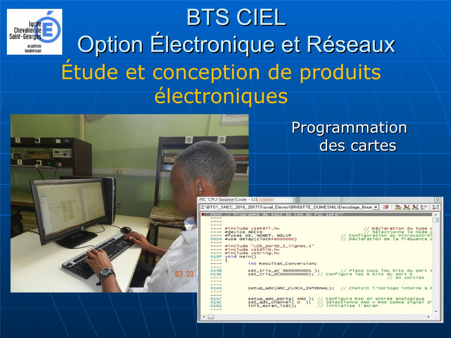 BTS CIEL option B Électronique et Réseaux LPO Chevalier de Saint Georges